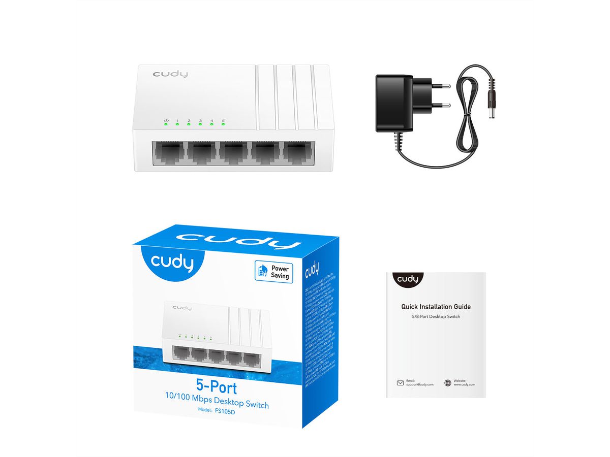 CUDY FS105D Switch 5 ports 10/100 Mbps bureau
