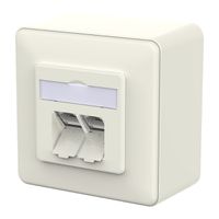 METZ CONNECT E-DAT C6A IDC Prise, 2 ports, apparent (AP), blanc pur
