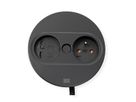 BACHMANN TWIST 2 1xUTE 1xUSB A/C 22W 2,0m AEH RAL9005 30GE rond, Mess.p.Ph. 3G4 CEE32A Lan Commutation p.D.
