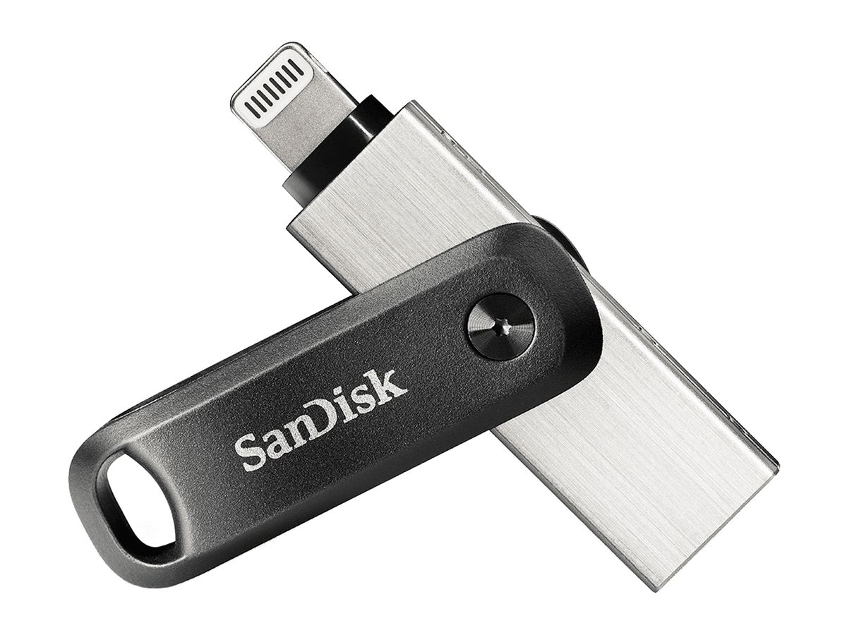 SanDisk iXpand lecteur USB flash 64 Go USB Type-A / Lightning 3.2 Gen 2  (3.1 Gen 2) Noir, Argent - SECOMP France