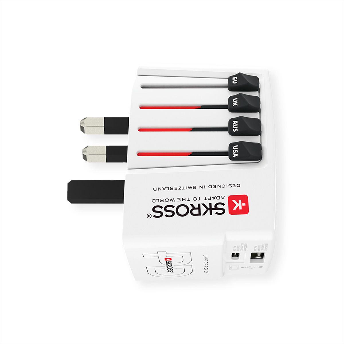 SKROSS Chargeur USB universel A/C 45PD avec câble USB-C, monde