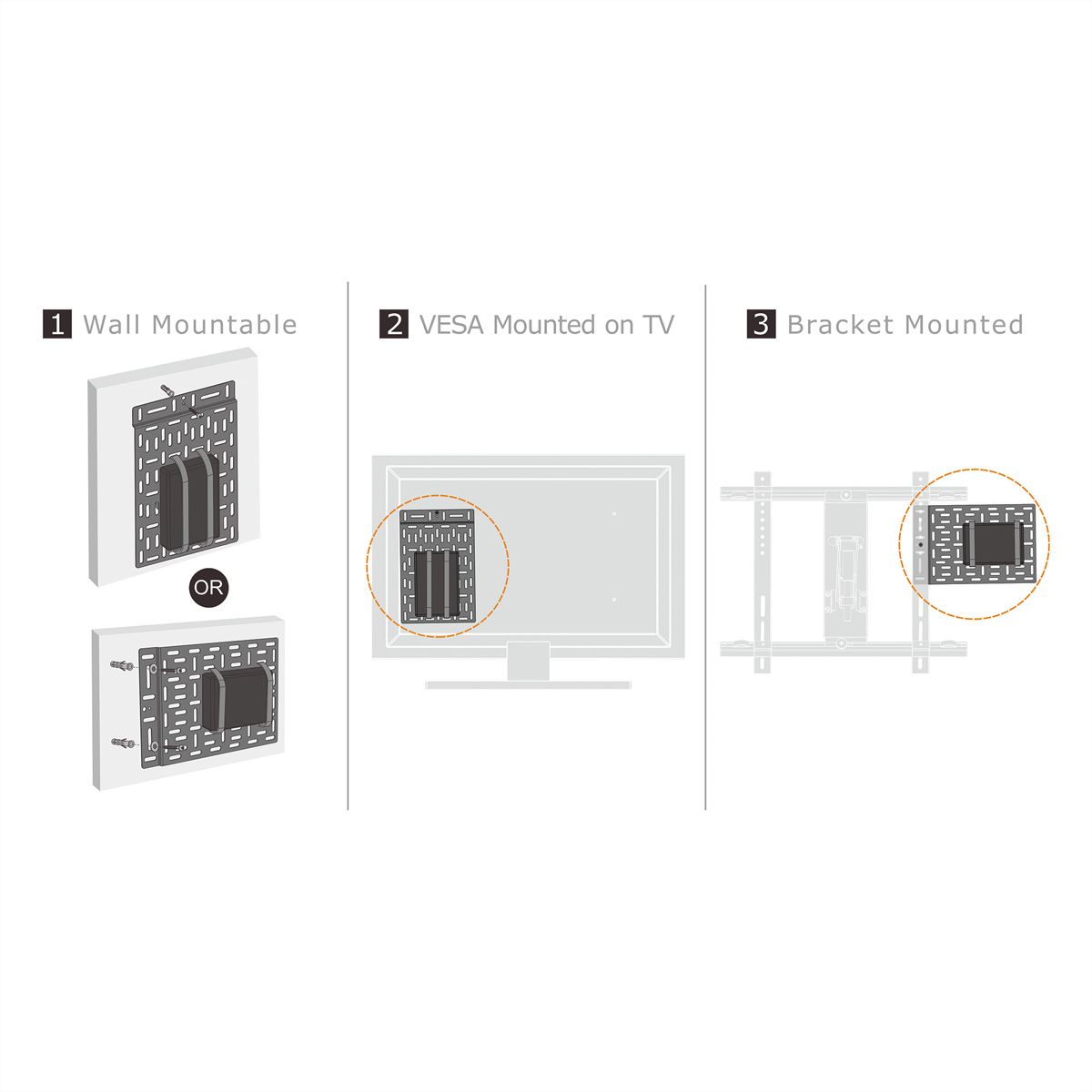 ROLINE Support pour lecteur multimédia, grand (340 x 224 mm)