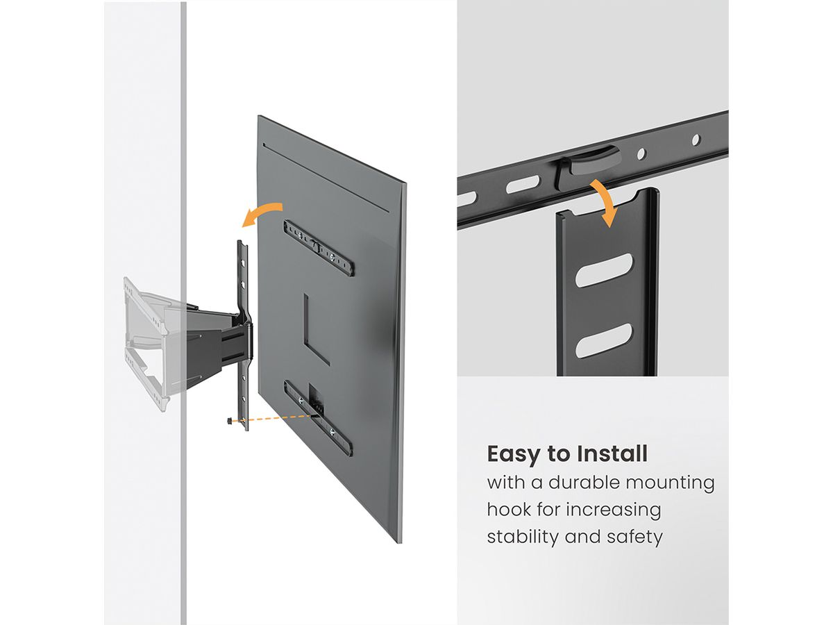 VALUE Support mural pour écrans LCD, ultra-slim, 43-90 pouces, jusqu'à 50 kg