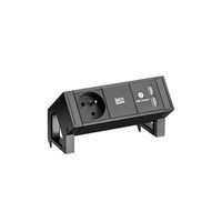 BACHMANN DESK2 1xUTE 1xUSB Chargeur courant 0,2m GST18 RAL9005