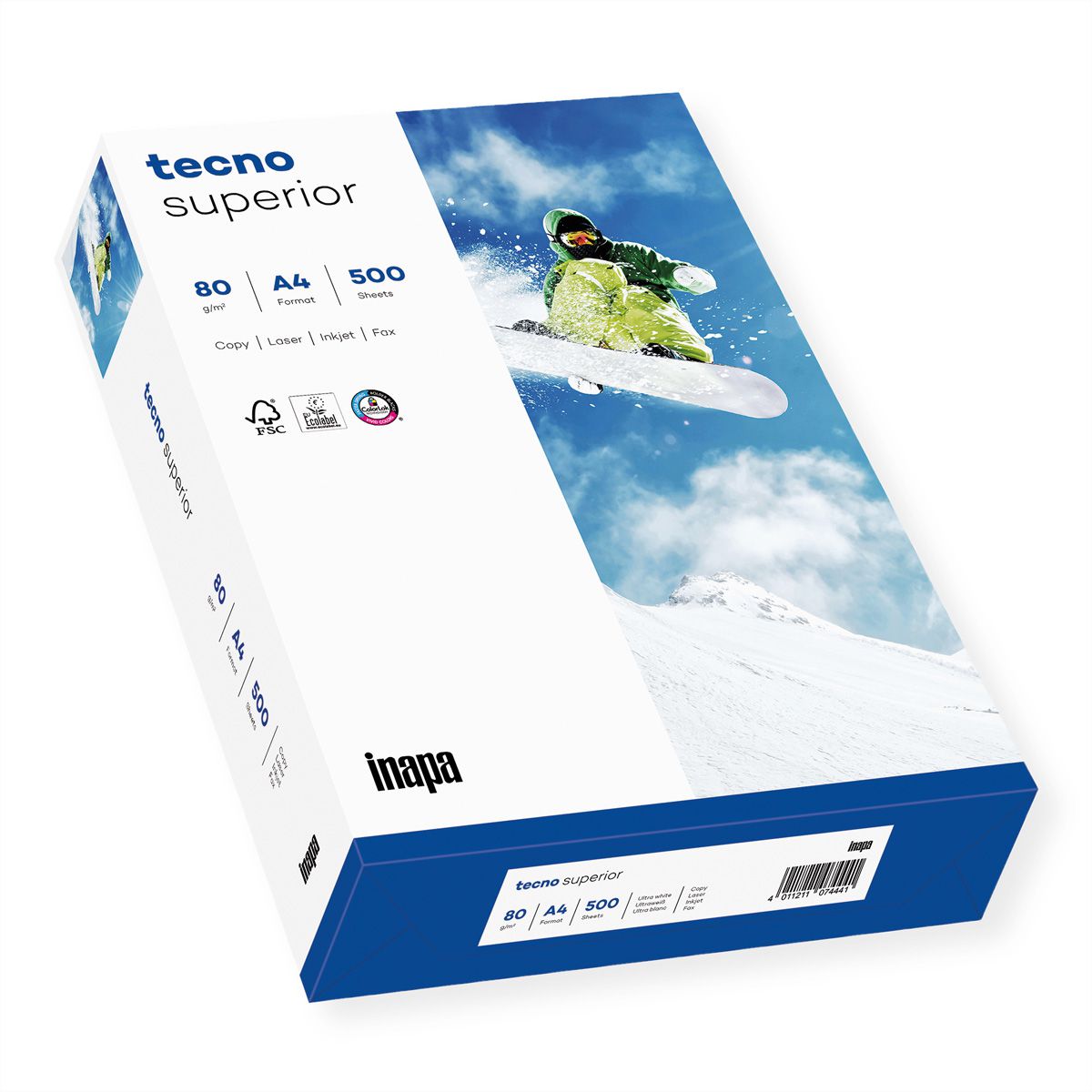 INAPA Papier Business, tecno Superior A4, palette de 100.000 feuilles, 80g