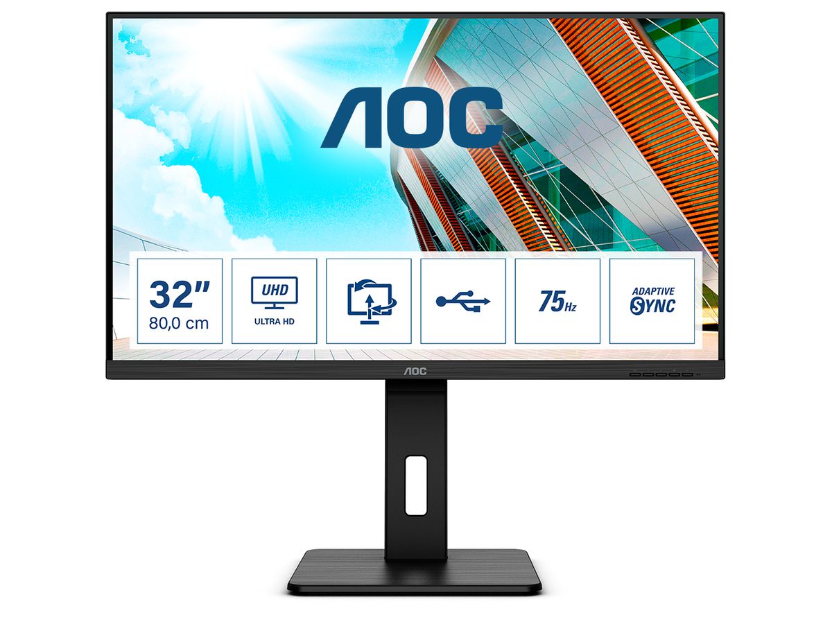 AOC P2 U32P2 écran plat de PC 80 cm (31.5") 3840 x 2160 pixels 4K Ultra HD LED Noir