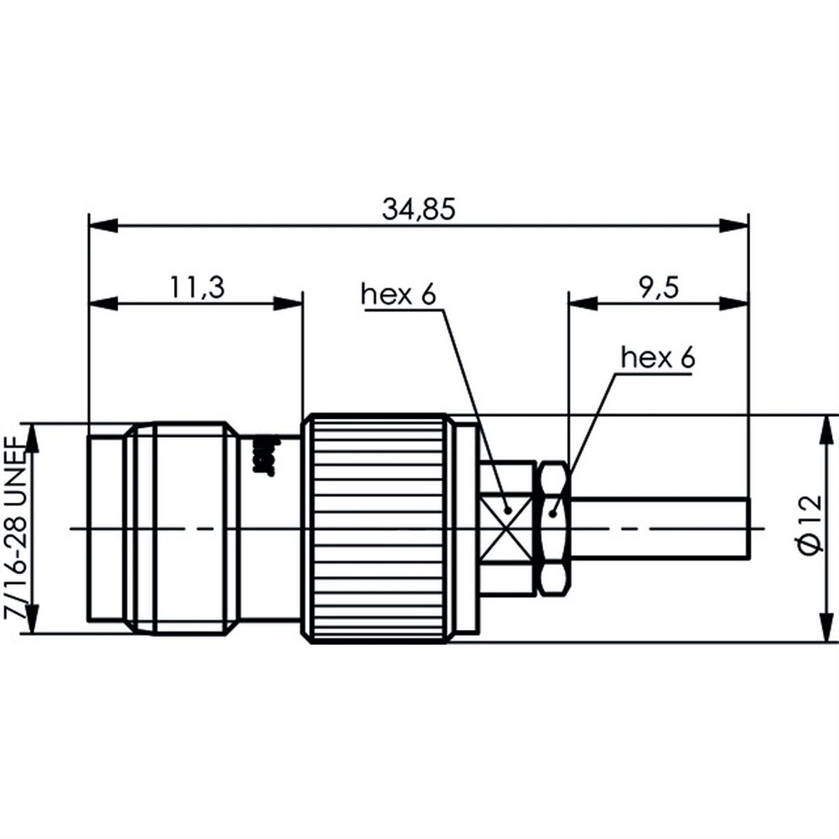 TELEGÄRTNER Prise de câble TNC 50 Ohm pour RG-178B/U