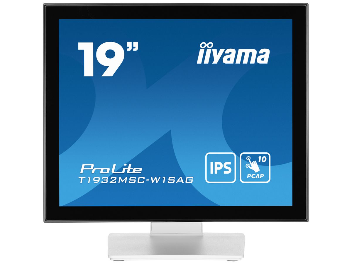iiyama ProLite T1932MSC-W1SAG écran plat de PC 48,3 cm (19") 1280 x 1024 pixels Full HD LED Écran tactile Dessus de table Blanc