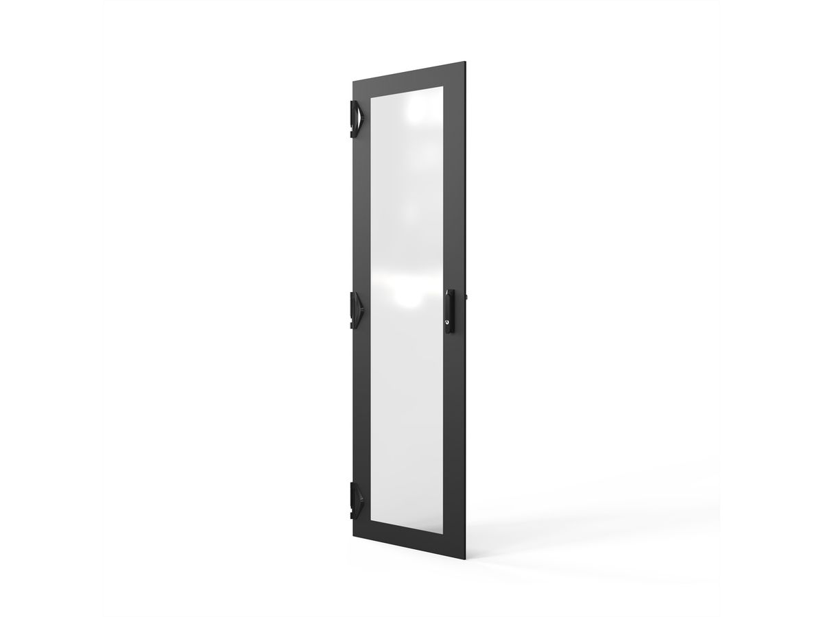 SCHROFF Porte 1800H 600L verre IP20 fermeture 1 point RAL7021