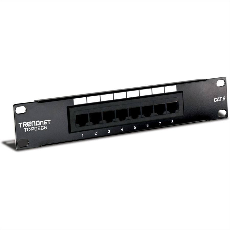 TRENDnet TC-P08C6 Panneau de brass. 10" 8 ports Cat. 6 non-blindé