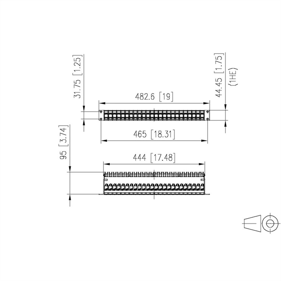 BTR Panneau 19" 1UH équipé de 24 modules Cat.6A (Classe EA)