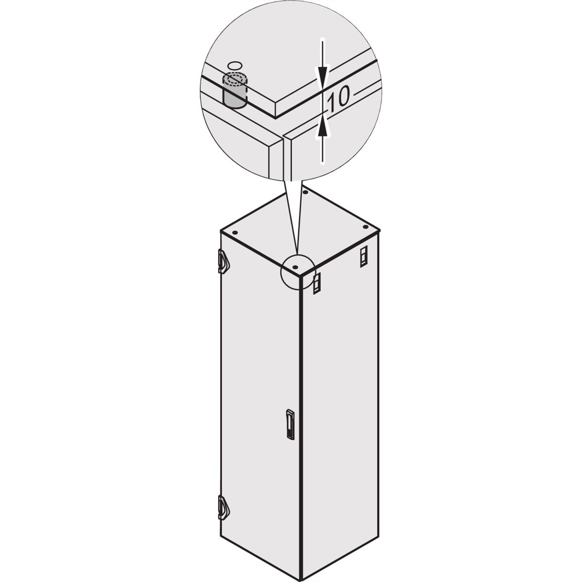 Entretoise pour capot supérieur SCHROFF Varistar, pour capot supérieur plat fermé de 10 mm