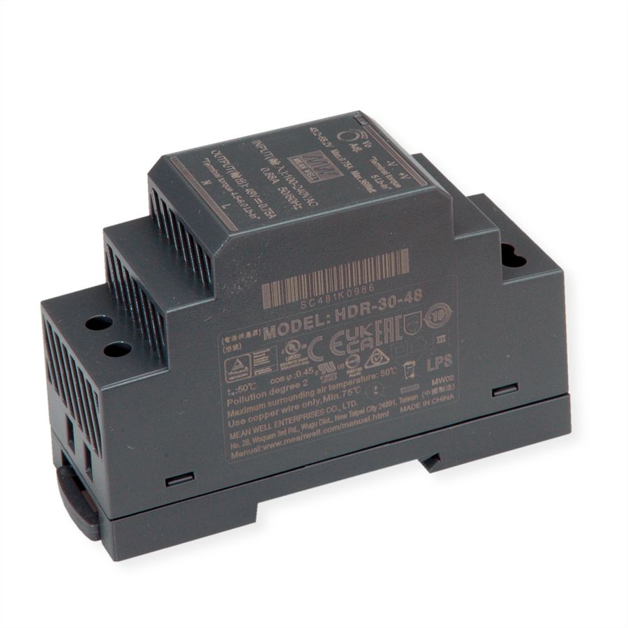 MEAN WELL HDR-30-48 Bloc d'alimentation sur rail DIN 30 W 48 V CC