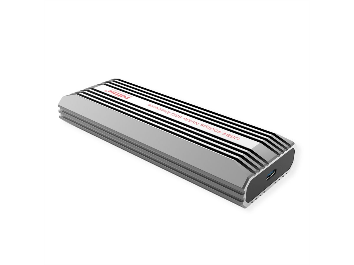 ROLINE Boîtier externe SSD, M.2, NVMe vers USB 4 Gen 3x2 type C