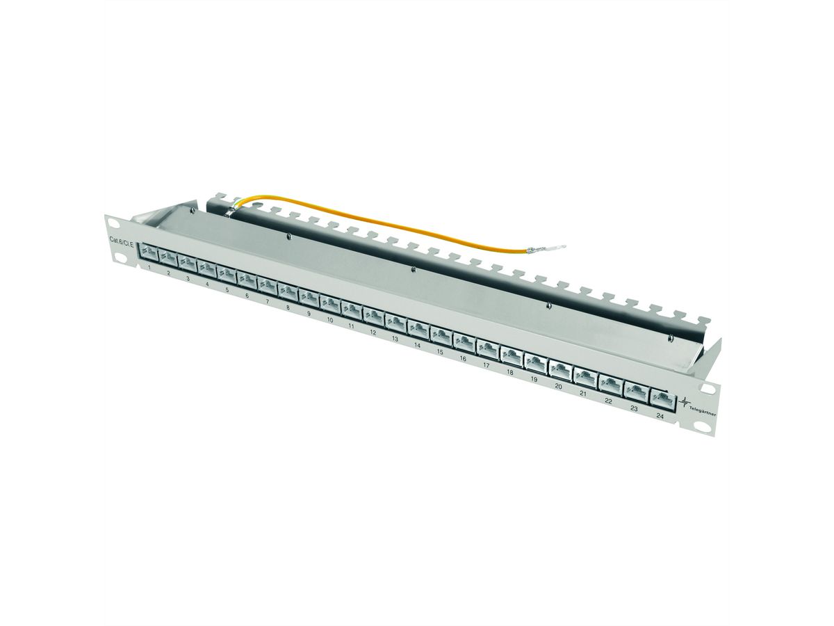 TELEGÄRTNER Panneau de brassage blindé 19", 1U, RAL 7035, MPP24-HS K Classe EA 500