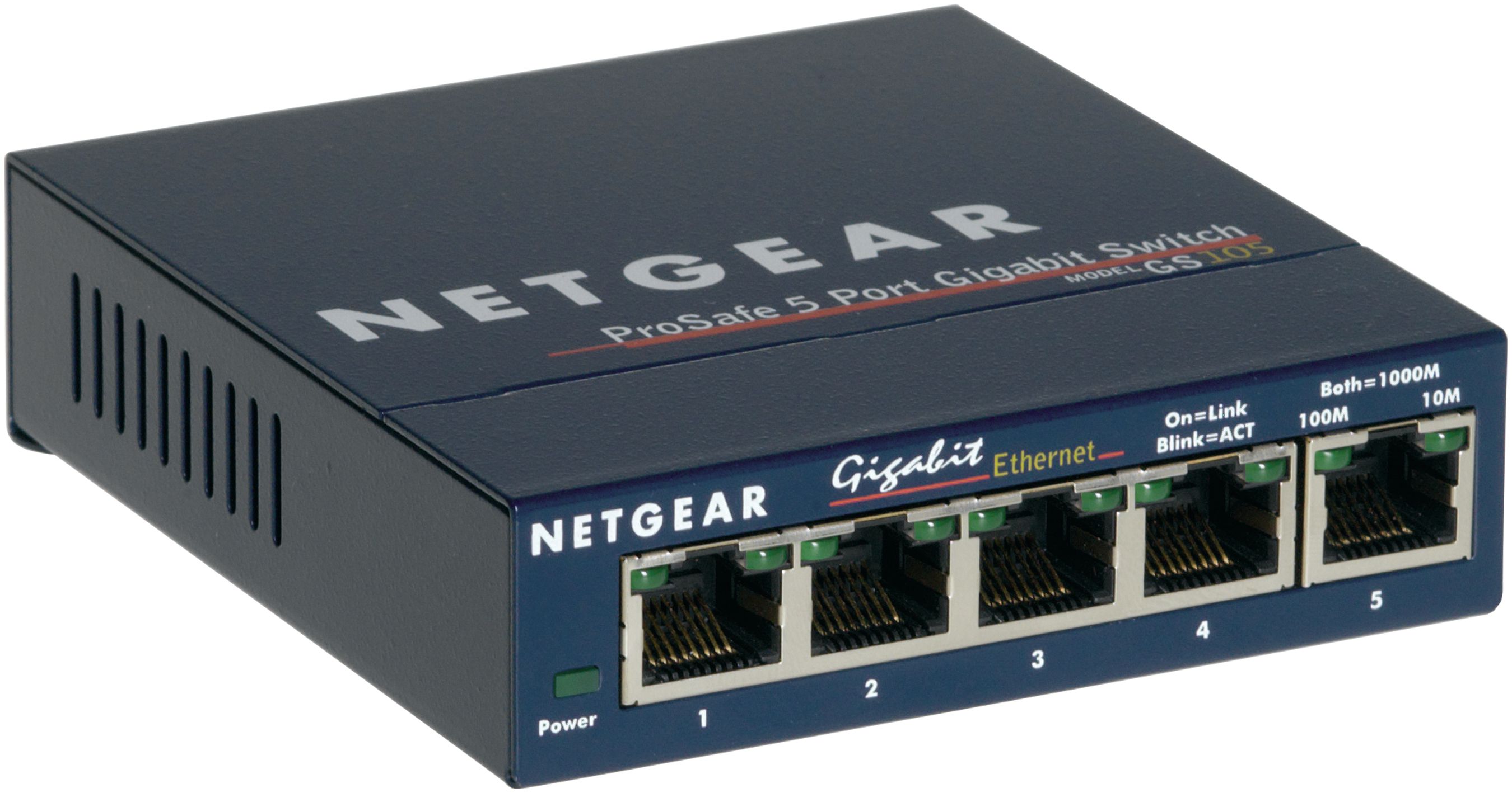 NETGEAR GS105 Non-géré Gigabit Ethernet (10/100/1000) Bleu