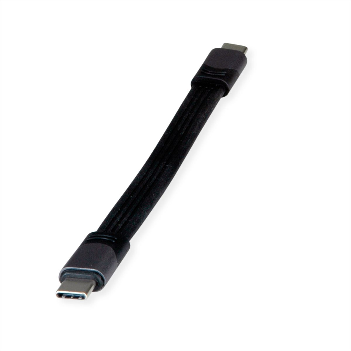 ROLINE Câble USB4 Gen3x2, C-C, M/M, 8K UHD-2, 40Gbit/s, 100W, plat, noir, 15 cm