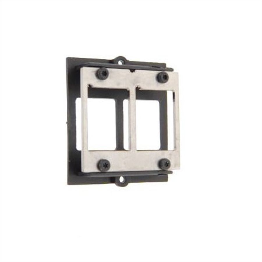 BACHMANN Module Cadre pour 2 Keystones avec fixation métallique, noir
