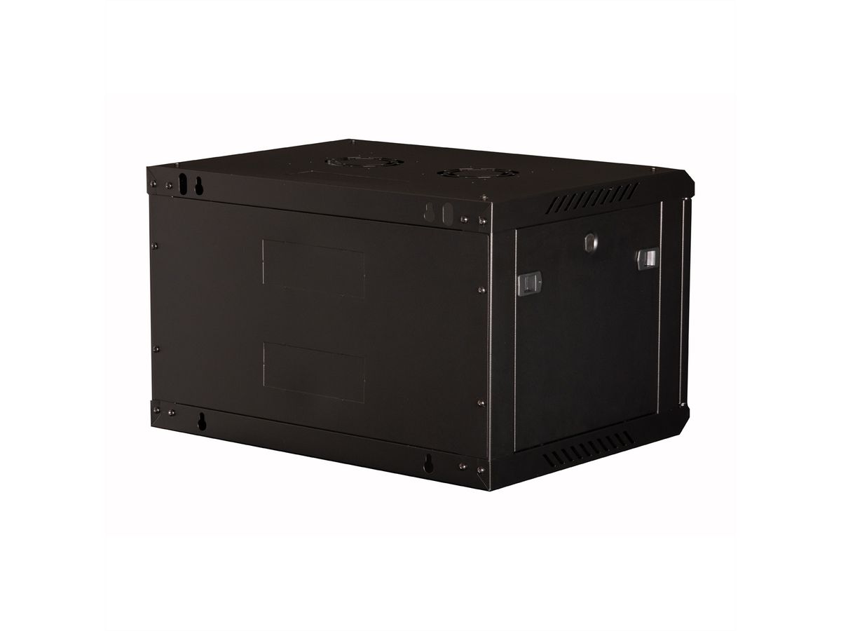 VALUE Boîtier mural 19 pouces 6U, 600 x 450 mm, noir, kit à assembler