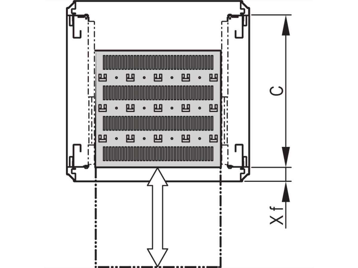 SCHROFF Varistar 19'' étagère, télescopique, 30 kg, RAL 7021, raccourci, 600W 500D