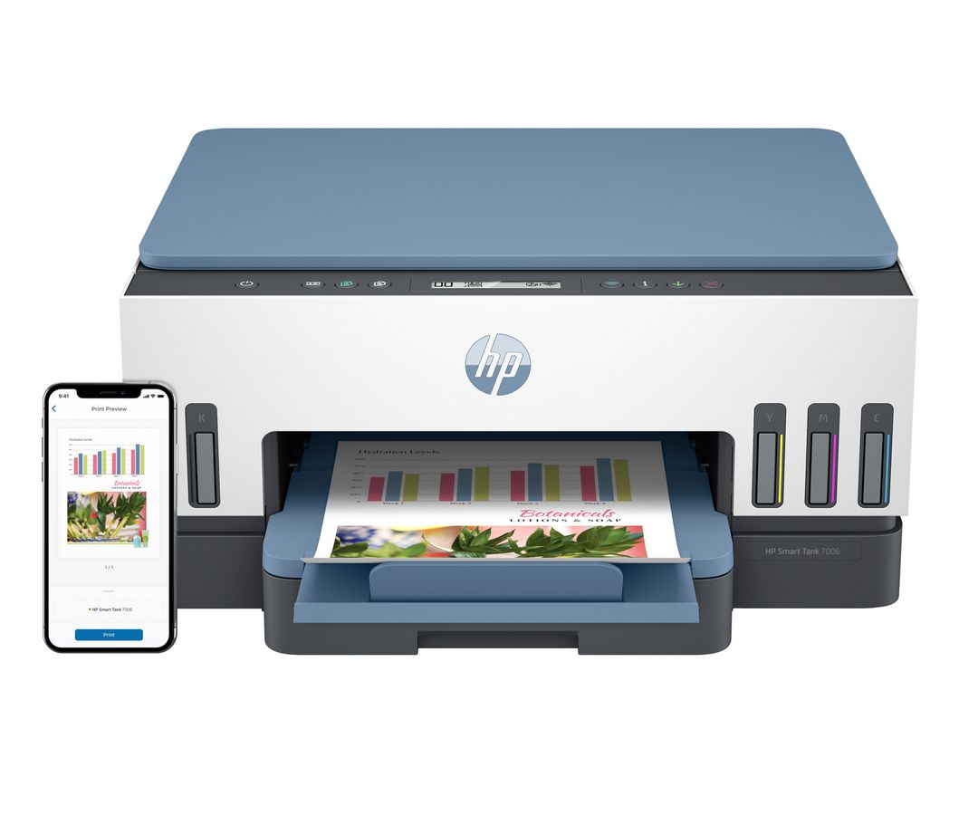 HP Smart Tank 7006 Sans fil All-in-One Couleur Imprimante, Impression recto-verso, copieur, scanner