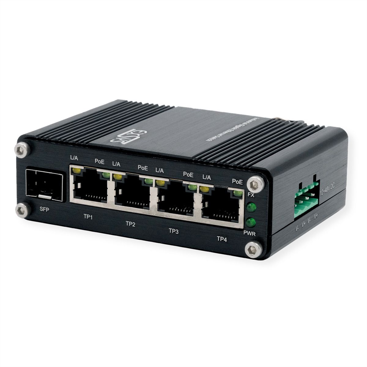 EXSYS EX-62020PoE-SFP Switch Ethernet industriel 4 ports PoE, 1 port 100/1000Fx SFP