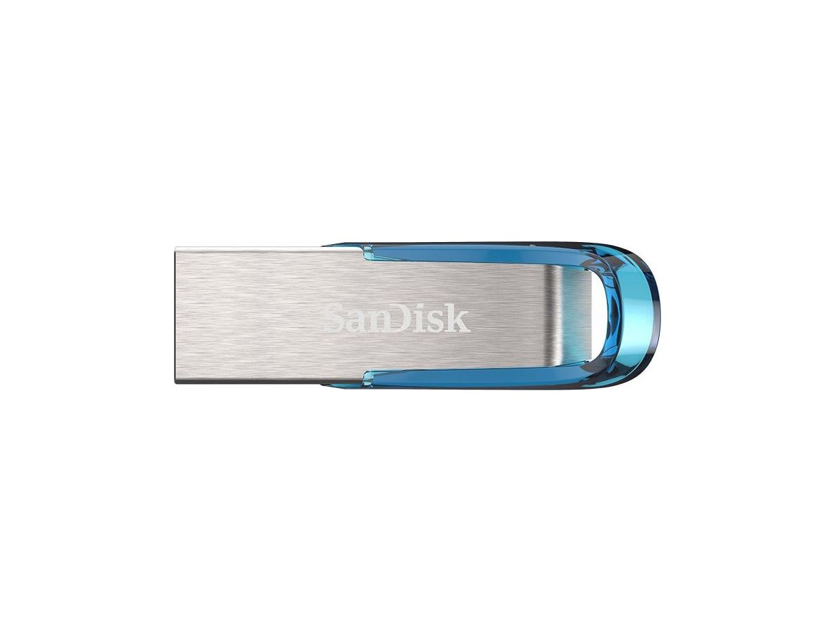 SanDisk Ultra Flair lecteur USB flash 128 Go USB Type-A 3.2 Gen 1 (3.1 Gen 1) Bleu, Argent