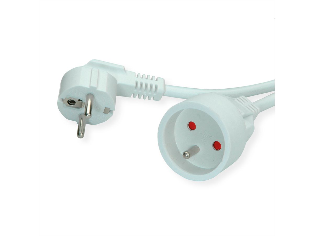 VALUE Câble prolongateur, prise type UTE, blanc, 5 m
