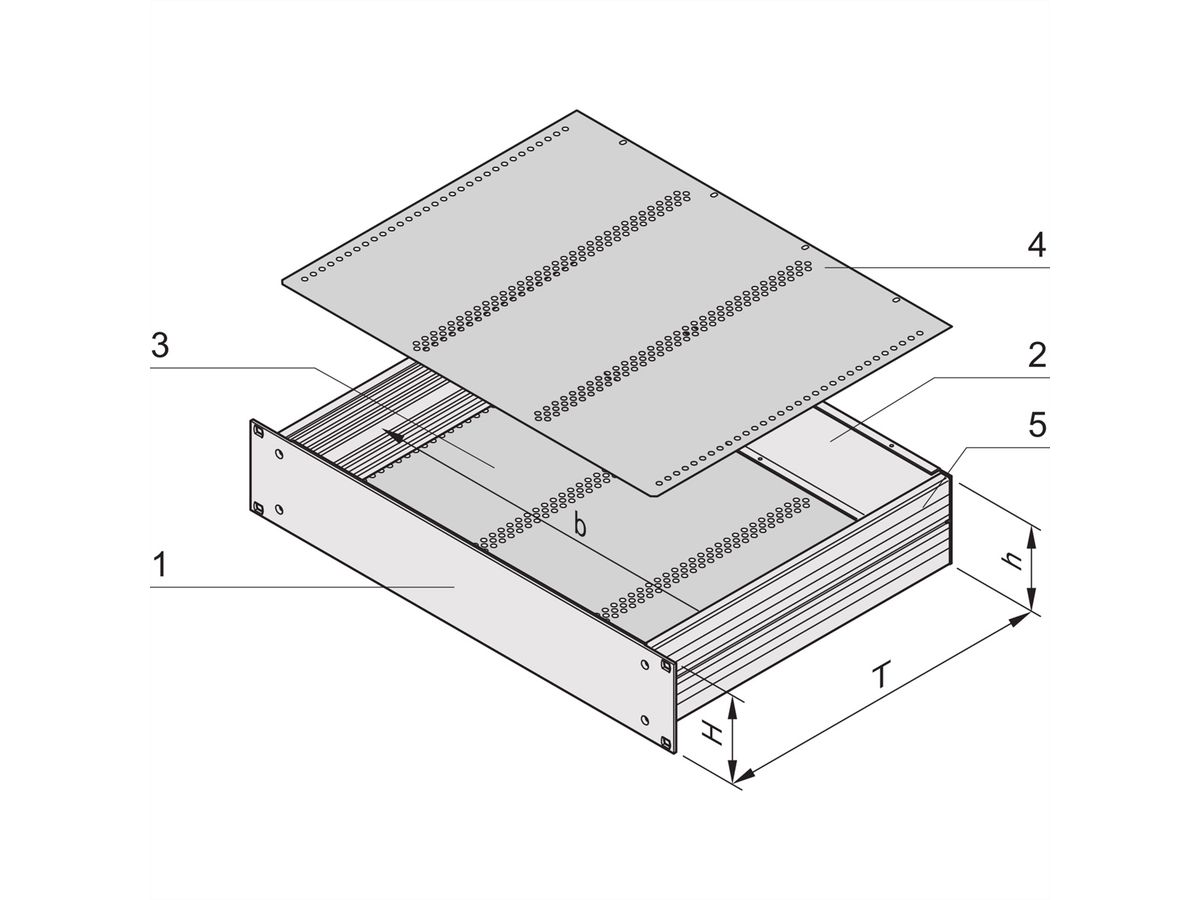 SCHROFF MultipacPRO 19" Châssis, aluminium, pour cartes Europe, 2 U, 280 mm