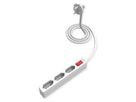 VALUE Multiprise 3 ports type Euro, avec interrupteur et fiches profilées, blanc, 2 m