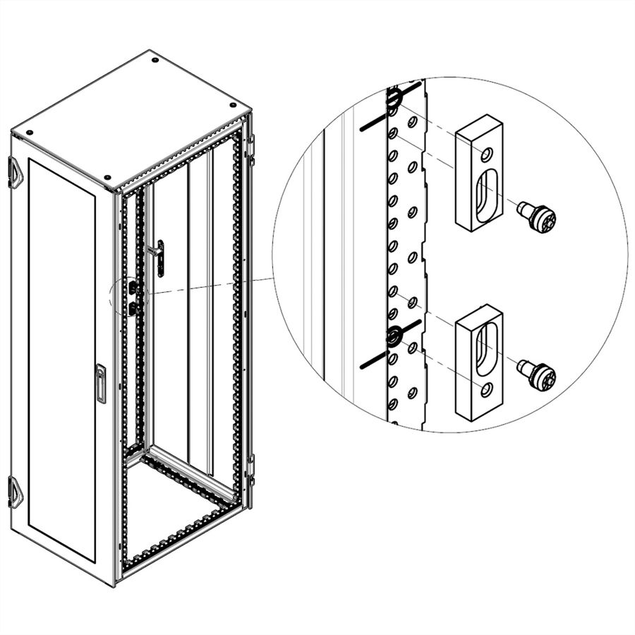 SCHROFF Kit de montage pour bras de moniteur pour armoire Varistar avec panneaux latéraux boulonnés
