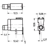 Prise de test à DEL unique SCHROFF, Ø 2 mm, type court, plan de montage 1