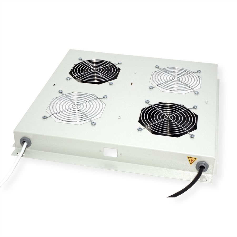 ROLINE 19" Unité de ventilation pour toit, 2 ventilateurs, thermostat, gris