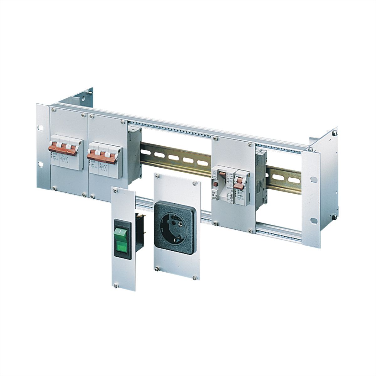 SCHROFF EuropacPRO 19" Subrack Kit pour module de distribution d'énergie, non blindé, 3 U, 84 HP, 115 mm