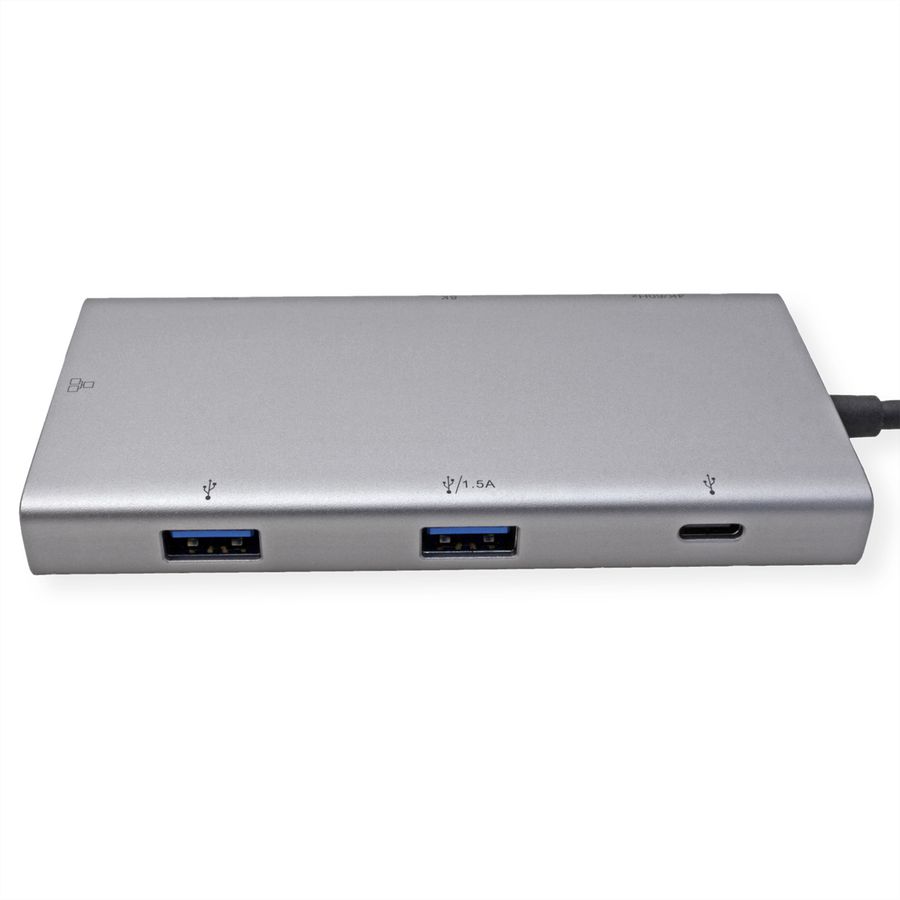 VALUE Station d'accueil USB type C, HDMI+DP, 4K60, 3x US3.2Gen1 (1x C + 2x A), 1x PD, 1x RJ45