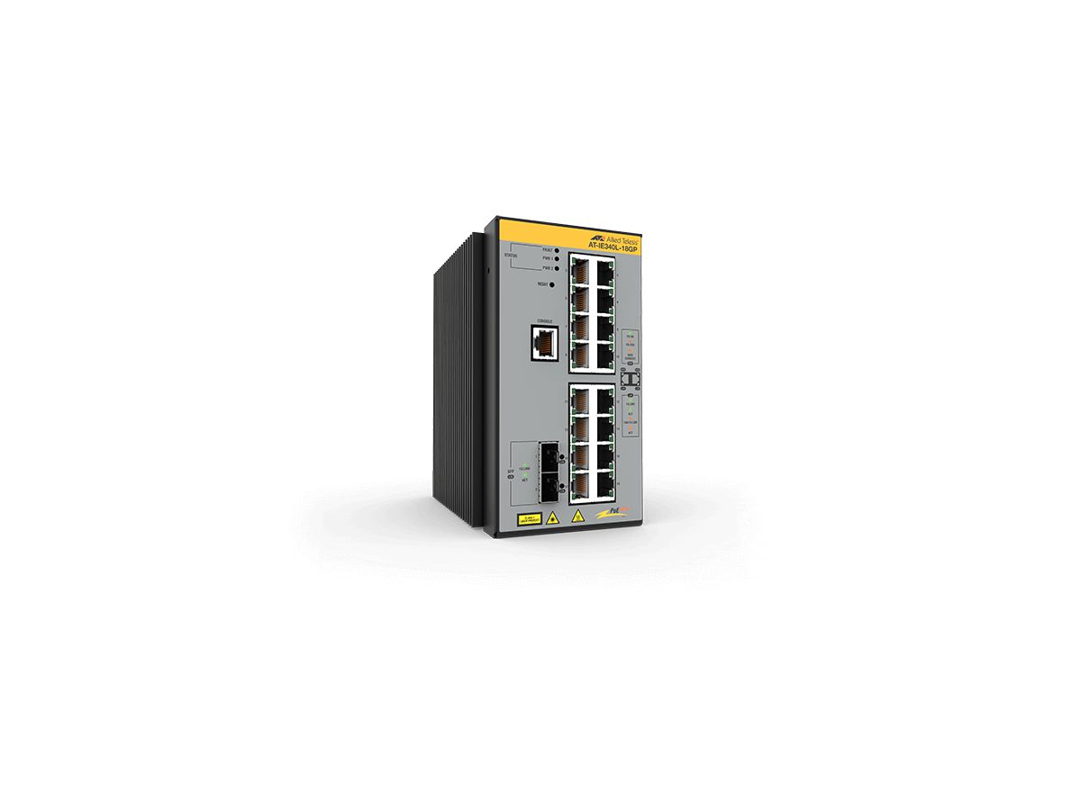 Allied Telesis AT-IE340L-18GP-80 Géré L3 Gigabit Ethernet (10/100/1000) Connexion Ethernet, supportant l'alimentation via ce port (PoE) Gris