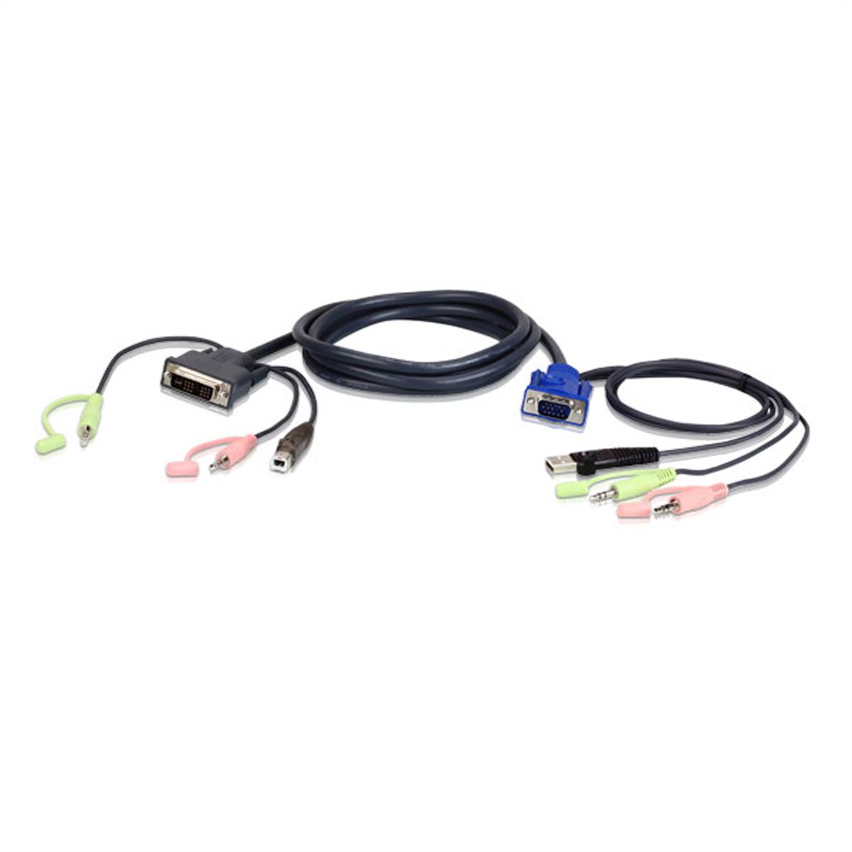 ATEN 2L-7DX2U Câble KVM VGA vers DVI 1,8m, noir, 1,8 m