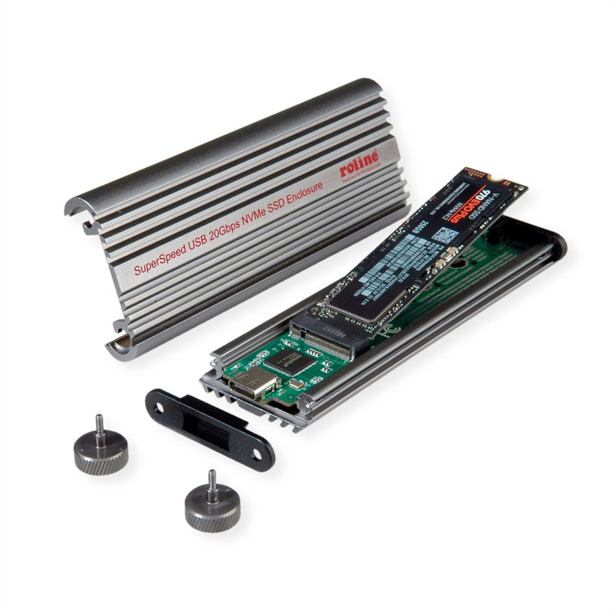 ROLINE Boîtier externe SSD, M.2, NVMe - USB 3.2 Gen 2x2 type C