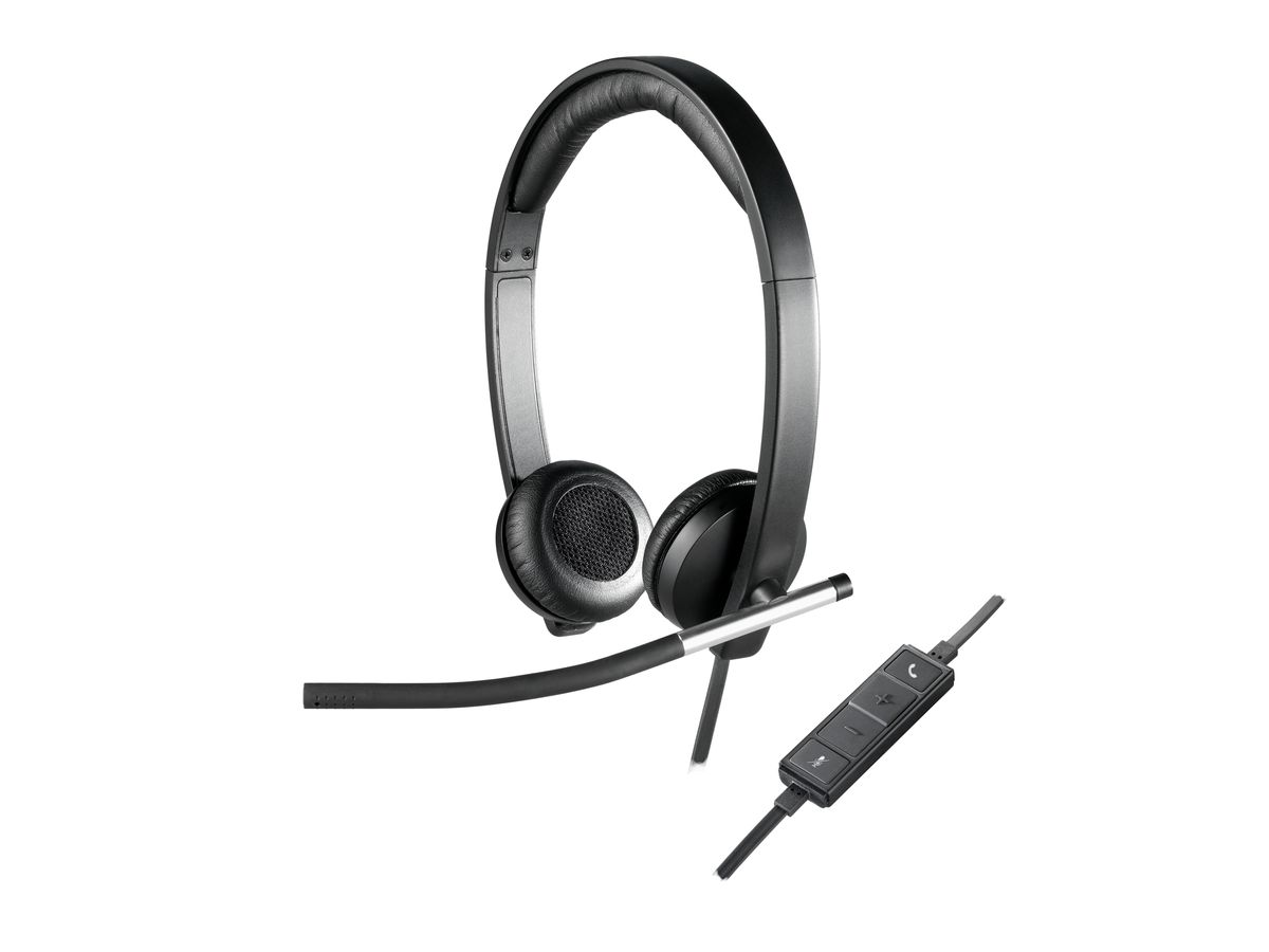 Logitech H650e Casque Avec fil Arceau Bureau/Centre d'appels USB Type-A Noir, Argent