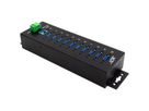 EXSYS EX-1580SHMVS Hub USB 3.2 Gen 1 métallique à 10 ports, géré, partageable en réseau, protection ESD 15 kV