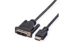 ROLINE Câble de raccordement pour écran DVI (18+1) M /HDMI M, noir, 3 m