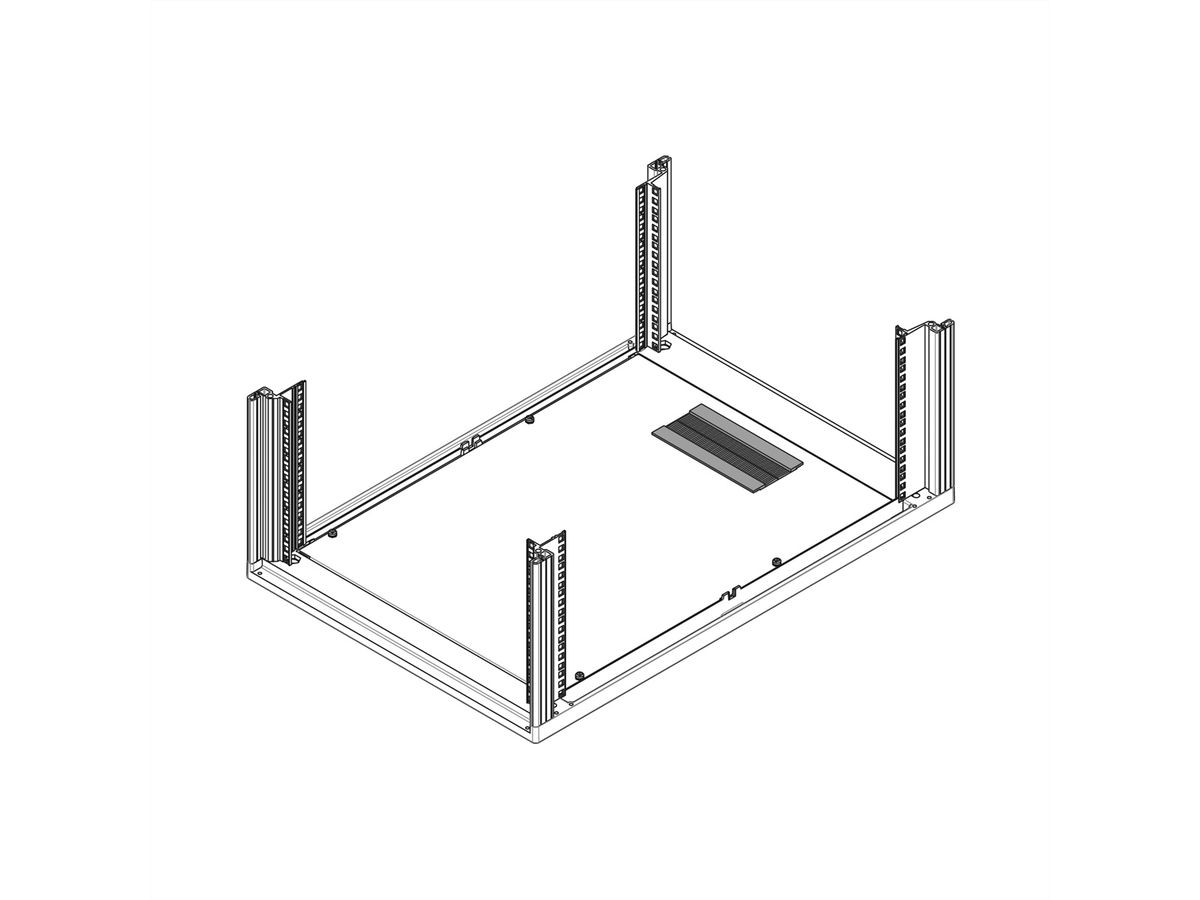 SCHROFF Novastar Brosse pour plaque de base en une seule pièce avec passage de câbles