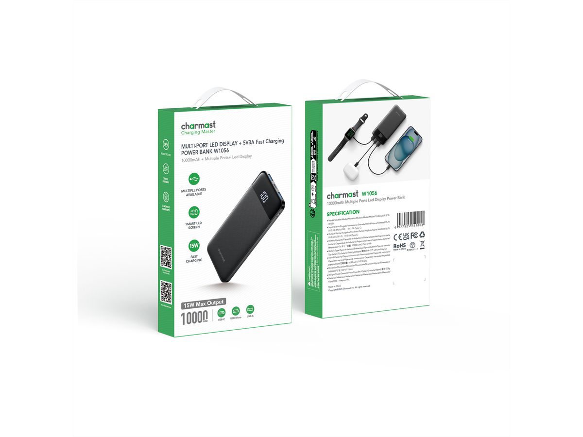 CHARMAST Powerbank W1056 10000mah noir