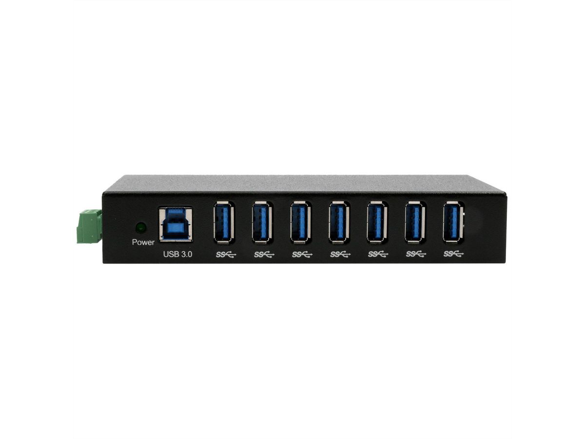 EXSYS EX-11237HMS-2 Hub 7 ports métallique , USB 3.2 Gen 1, kit rail DIN