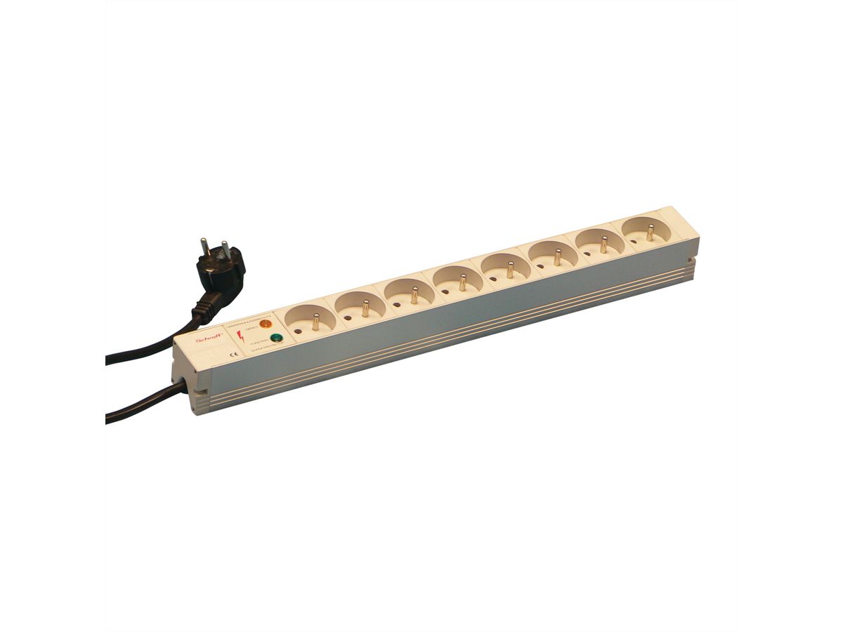 Bâti de prises SCHROFF, UTE, 8 prises, 19", avec protection contre les transitoires