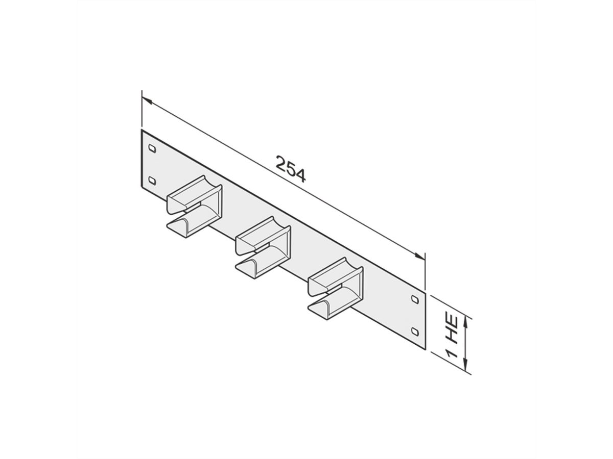 SCHROFF Passe-Câbles 1UH 10", RAL 7035 gris clair