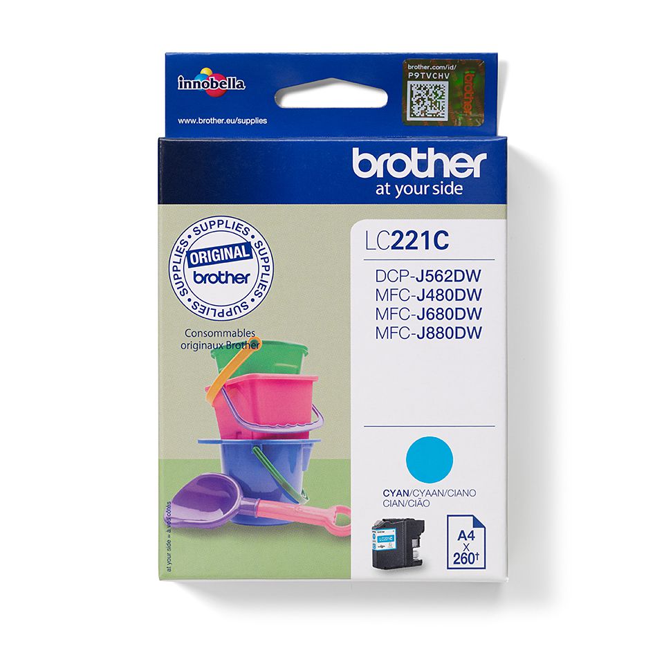 Brother LC221C cartouche d'encre 1 pièce(s) Original Cyan