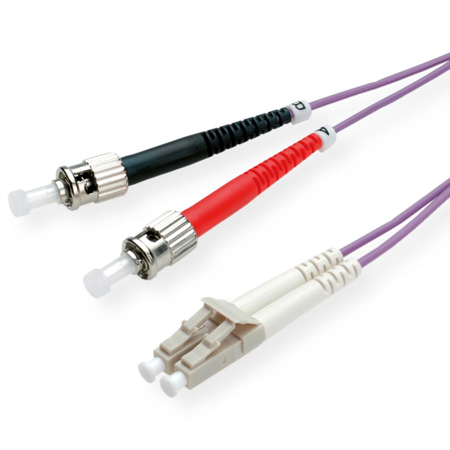 ROLINE Câble FO 50/125µm, LC/ST, OM4, violet, 1 m