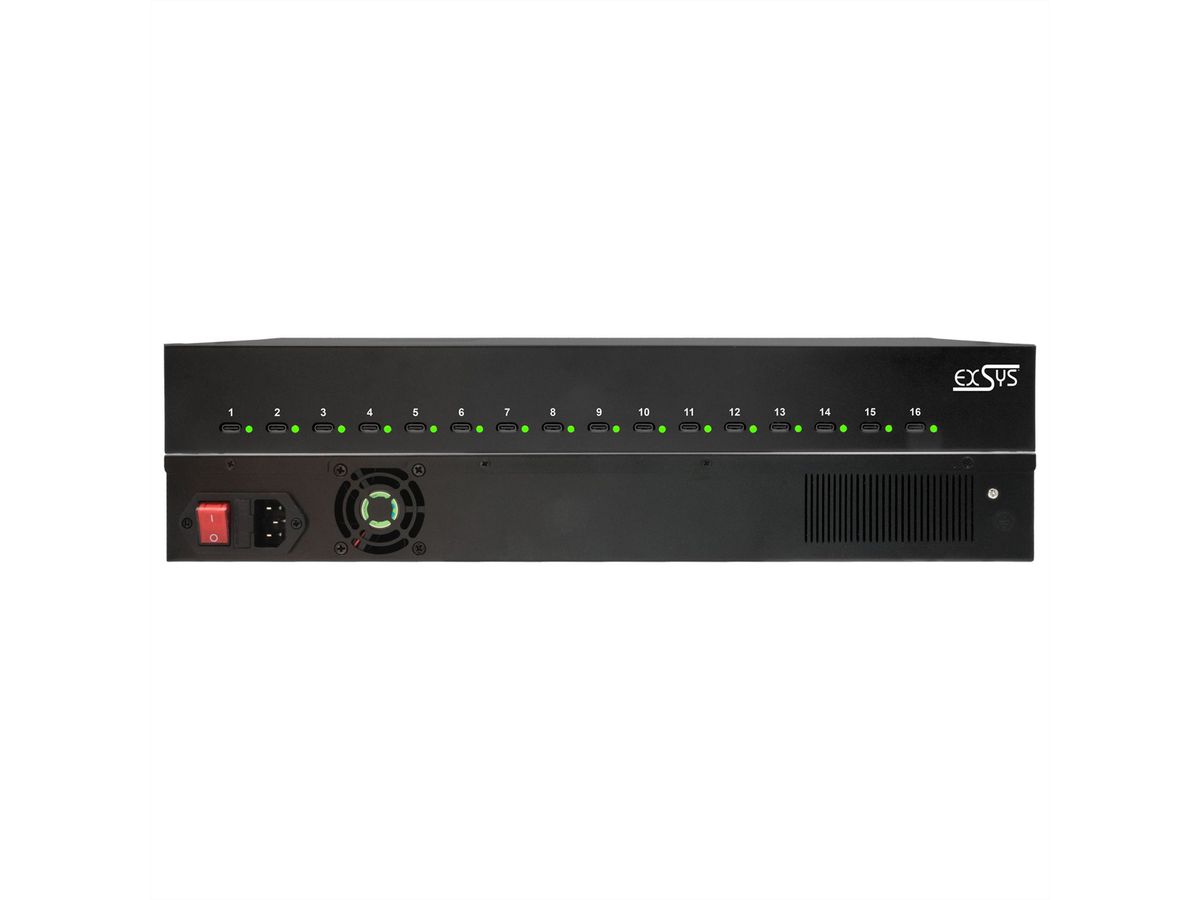 EXSYS EX-11017 Station de charge Highpower USB-C 16 ports 1008 W