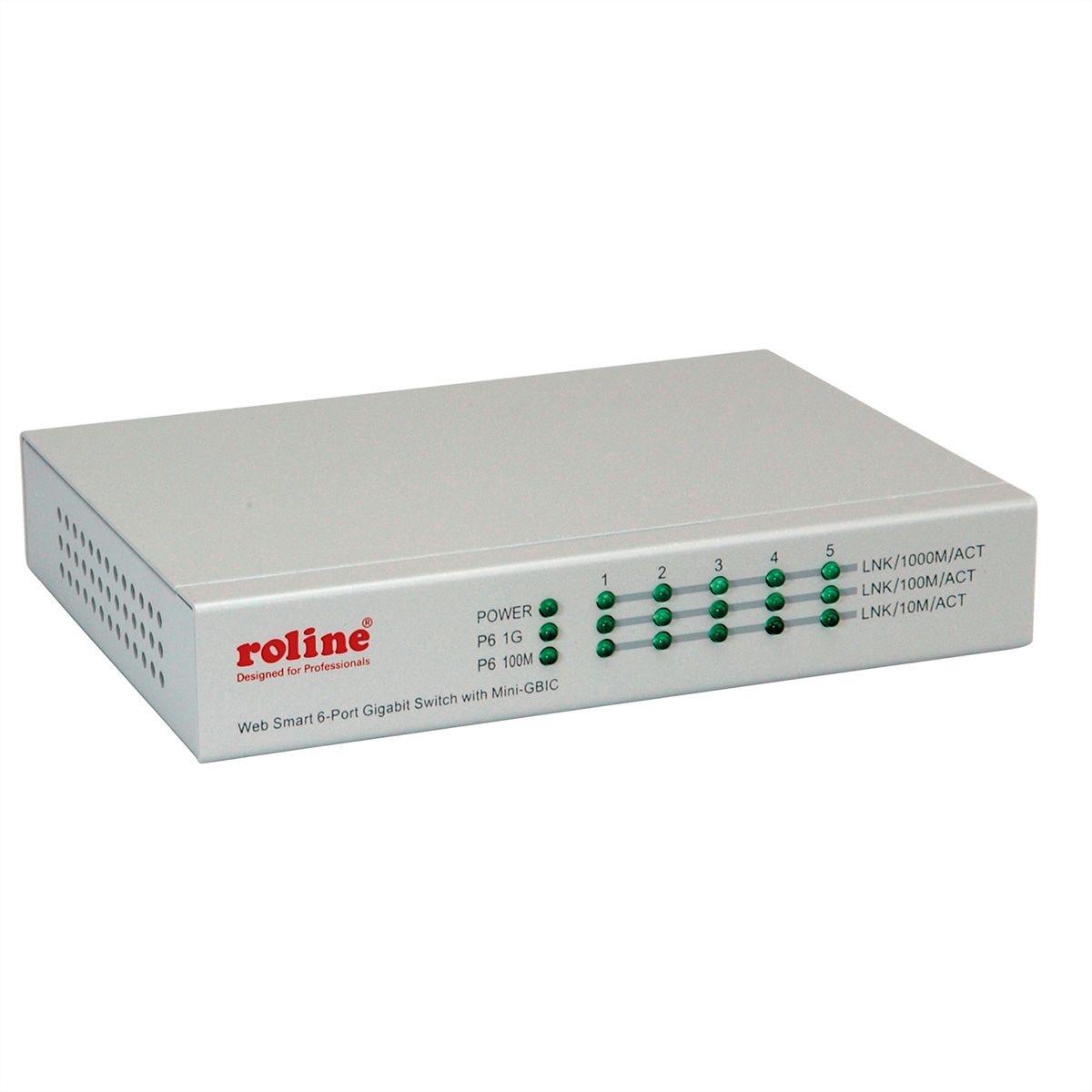 ROLINE Switch Gigabit Ethernet, 6 ports (5x 10/100/1000 + 1x SFP), WebSmart